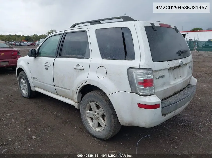 2008 Mercury Mariner Hybrid VIN: 4M2CU29H58KJ31957 Lot: 40589159