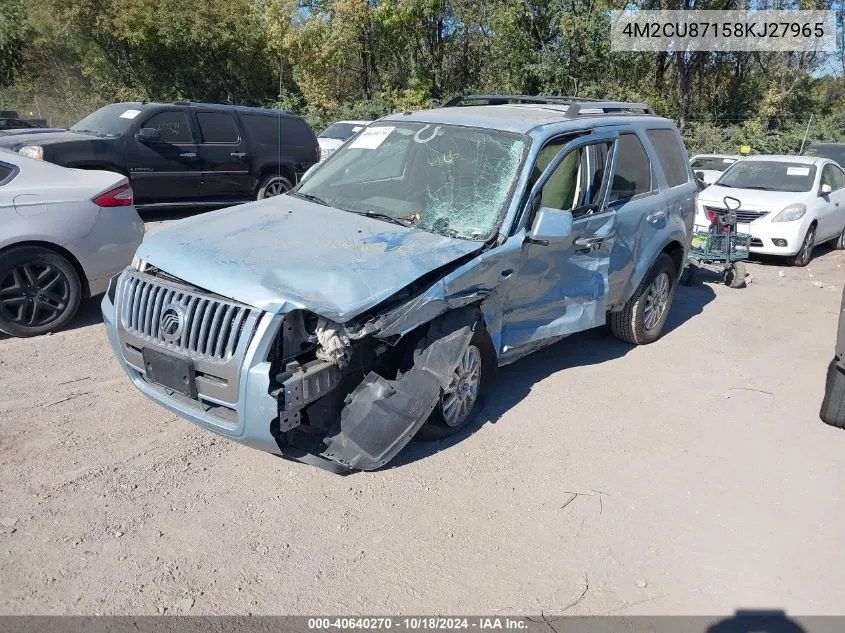 2008 Mercury Mariner Premier VIN: 4M2CU87158KJ27965 Lot: 40640270