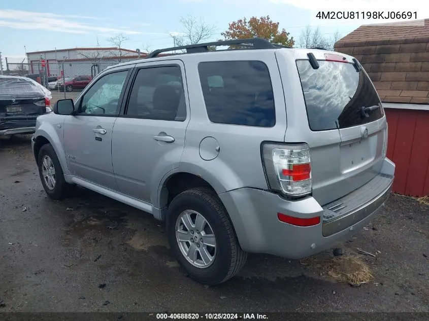 2008 Mercury Mariner V6 VIN: 4M2CU81198KJ06691 Lot: 40688520