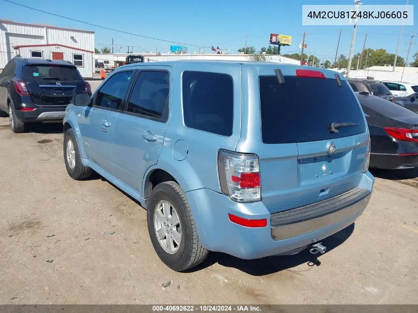 2008 Mercury Mariner VIN: 4M2CU81Z48KJ06605 Lot: 40692622