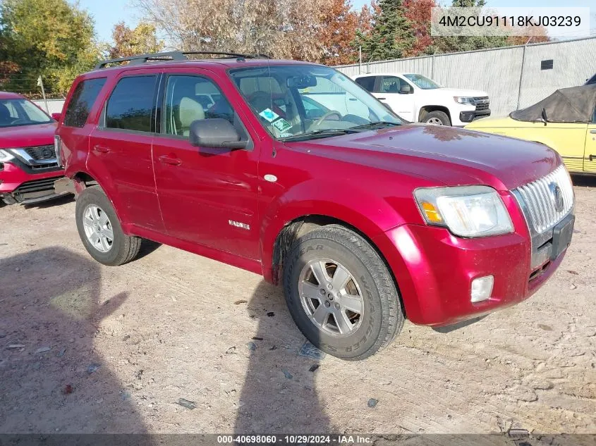 2008 Mercury Mariner V6 VIN: 4M2CU91118KJ03239 Lot: 40698060