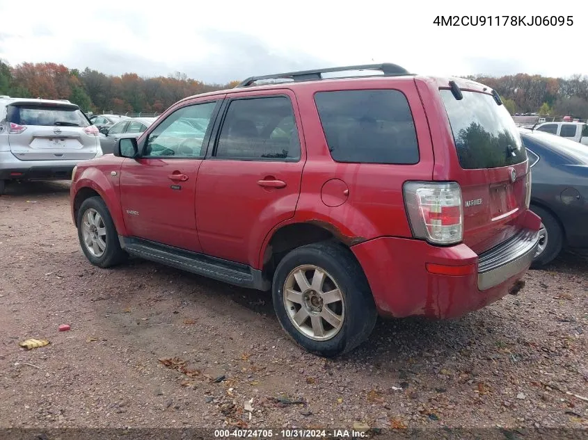 2008 Mercury Mariner V6 VIN: 4M2CU91178KJ06095 Lot: 40724705