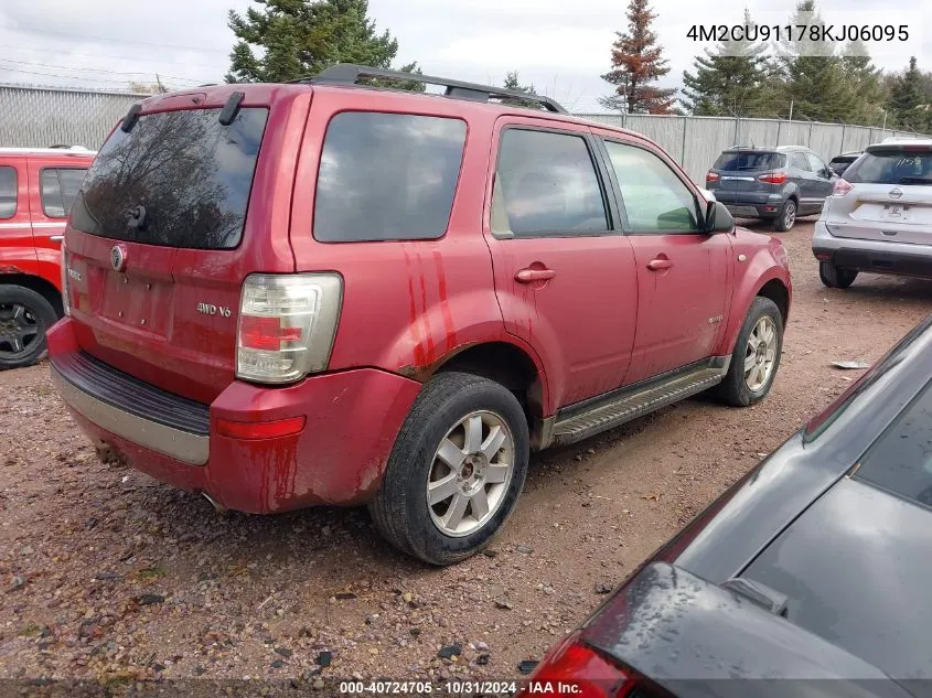 2008 Mercury Mariner V6 VIN: 4M2CU91178KJ06095 Lot: 40724705