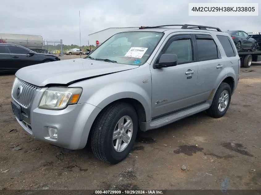 2008 Mercury Mariner Hybrid VIN: 4M2CU29H38KJ33805 Lot: 40729909