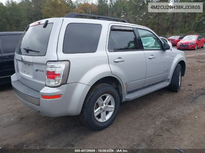 2008 Mercury Mariner Hybrid VIN: 4M2CU29H38KJ33805 Lot: 40729909