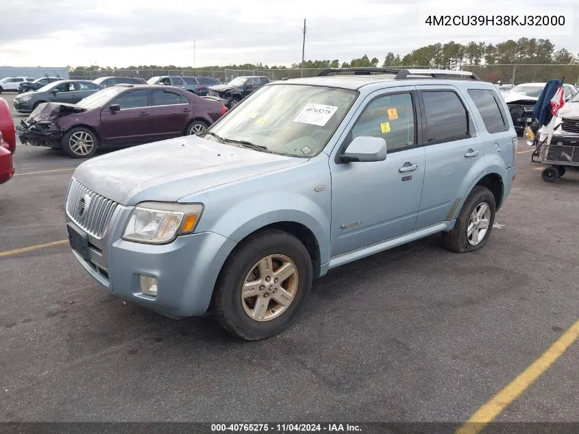 2008 Mercury Mariner Hybrid VIN: 4M2CU39H38KJ32000 Lot: 40765275