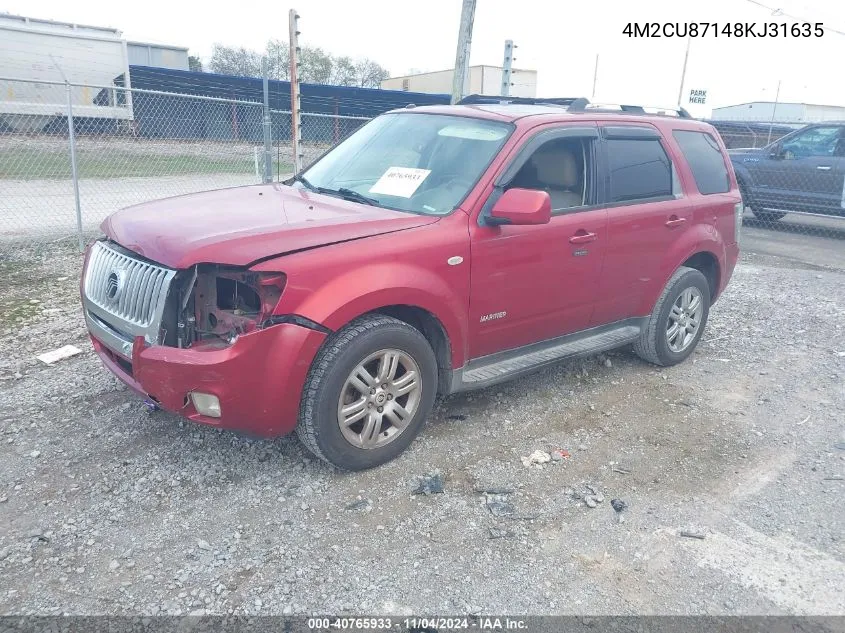 2008 Mercury Mariner Premier VIN: 4M2CU87148KJ31635 Lot: 40765933