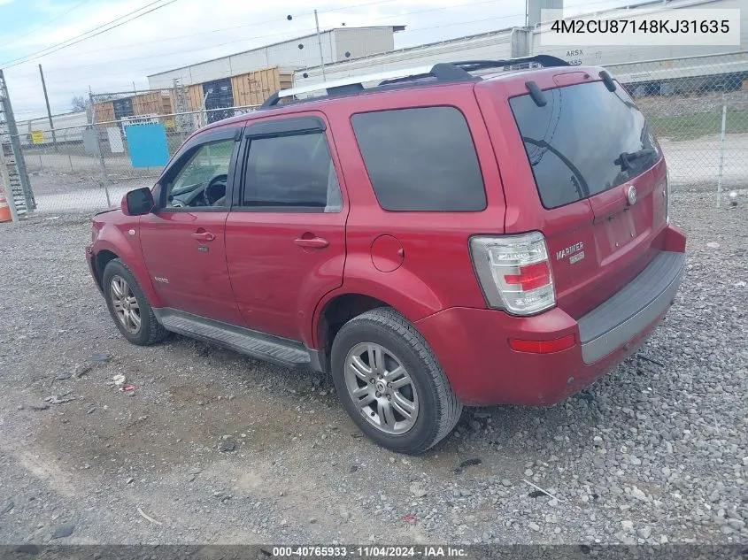 2008 Mercury Mariner Premier VIN: 4M2CU87148KJ31635 Lot: 40765933