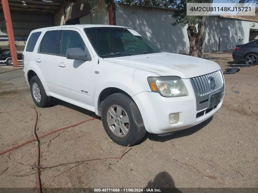 2008 Mercury Mariner V6 VIN: 4M2CU81148KJ15721 Lot: 40771669