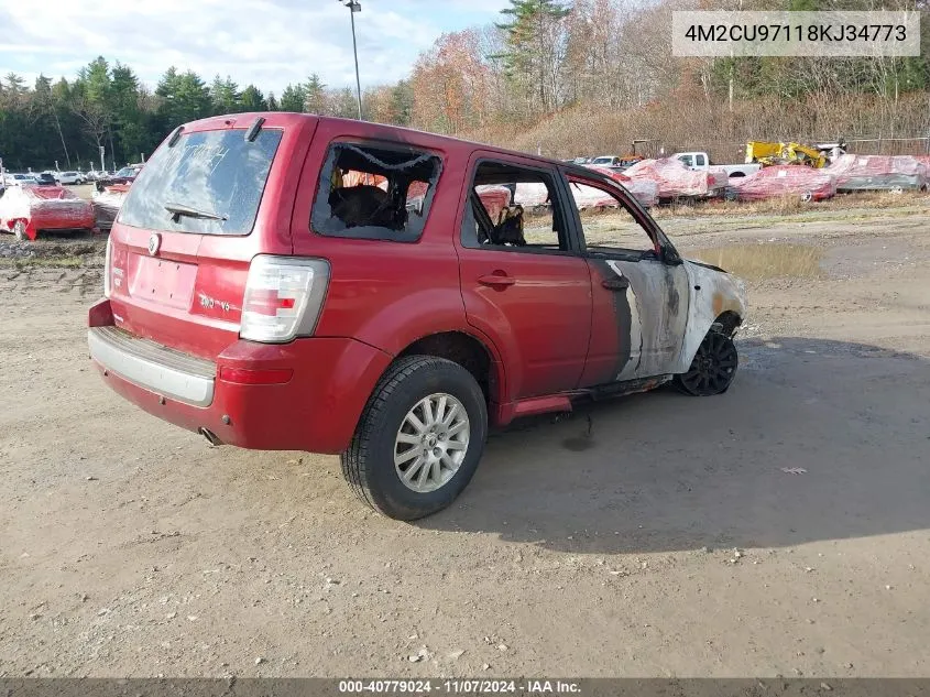 2008 Mercury Mariner Premier VIN: 4M2CU97118KJ34773 Lot: 40779024