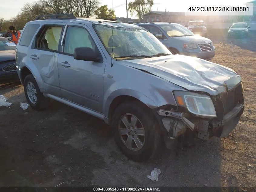 2008 Mercury Mariner I4 VIN: 4M2CU81Z28KJ08501 Lot: 40805243