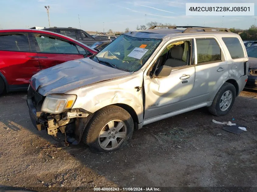 2008 Mercury Mariner I4 VIN: 4M2CU81Z28KJ08501 Lot: 40805243