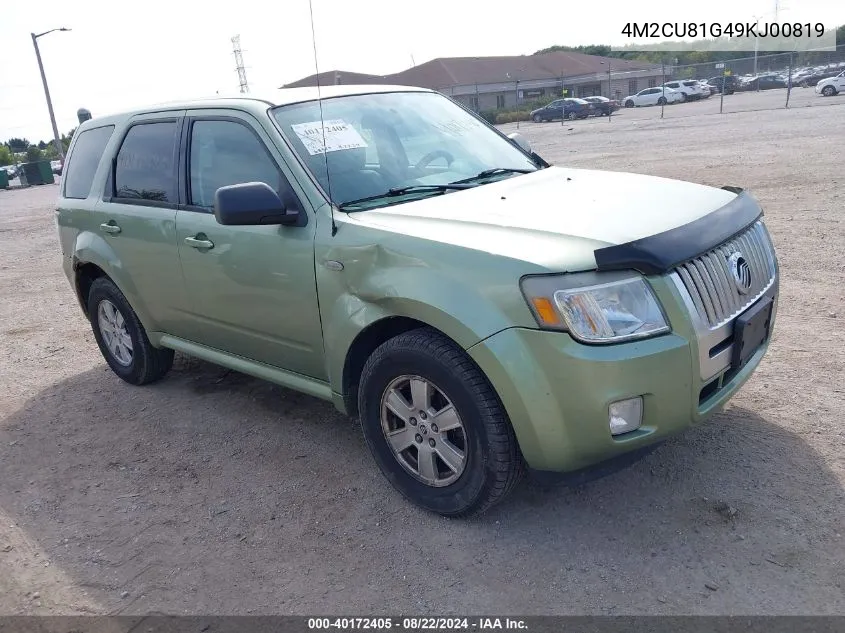 4M2CU81G49KJ00819 2009 Mercury Mariner V6