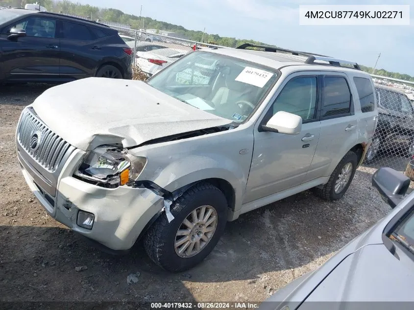 2009 Mercury Mariner Premier VIN: 4M2CU87749KJ02271 Lot: 40179432