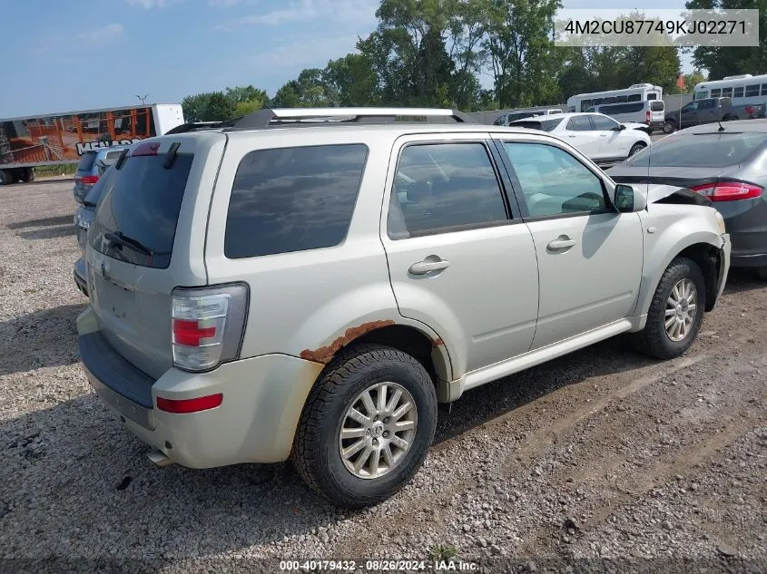 2009 Mercury Mariner Premier VIN: 4M2CU87749KJ02271 Lot: 40179432