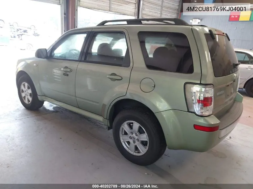 2009 Mercury Mariner I4 VIN: 4M2CU81769KJ04001 Lot: 40202789