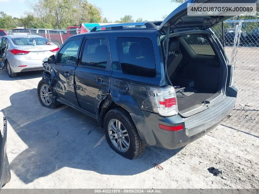 4M2CU87G59KJ00089 2009 Mercury Mariner Premier V6