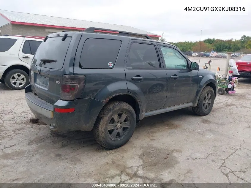 2009 Mercury Mariner V6 VIN: 4M2CU91GX9KJ08316 Lot: 40404888