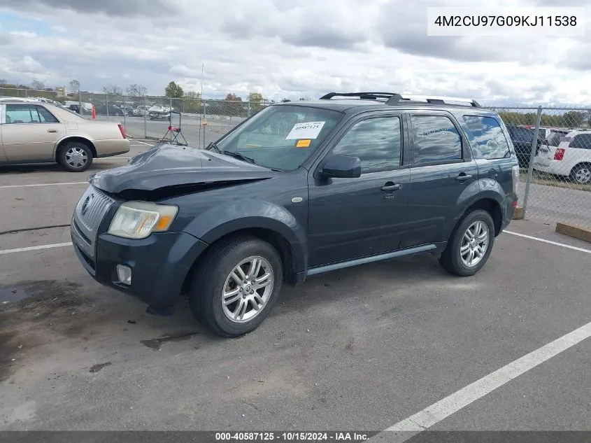 2009 Mercury Mariner Premier V6 VIN: 4M2CU97G09KJ11538 Lot: 40587125