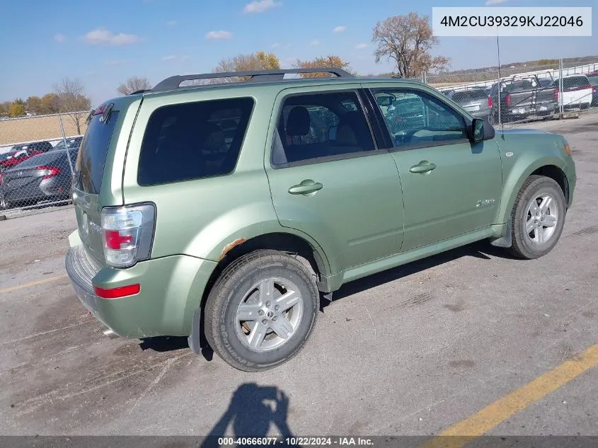 2009 Mercury Mariner Hybrid VIN: 4M2CU39329KJ22046 Lot: 40666077