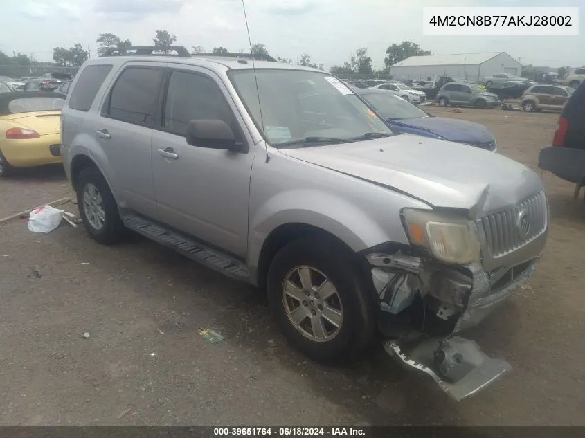 2010 Mercury Mariner VIN: 4M2CN8B77AKJ28002 Lot: 39651764