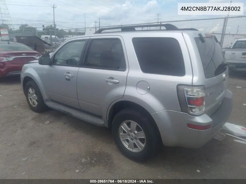 2010 Mercury Mariner VIN: 4M2CN8B77AKJ28002 Lot: 39651764