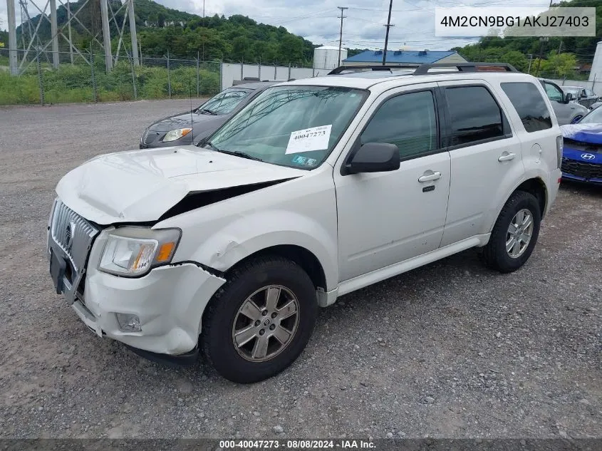 2010 Mercury Mariner VIN: 4M2CN9BG1AKJ27403 Lot: 40047273