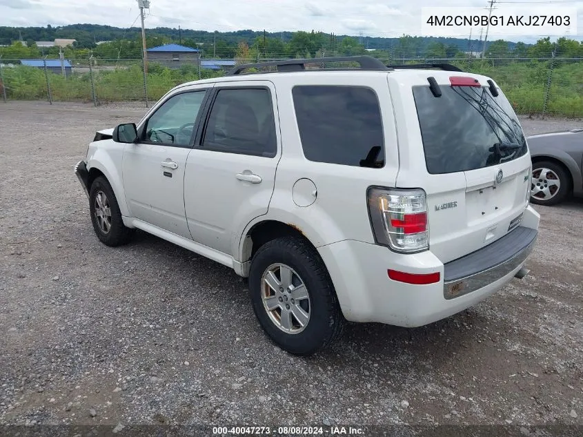 2010 Mercury Mariner VIN: 4M2CN9BG1AKJ27403 Lot: 40047273