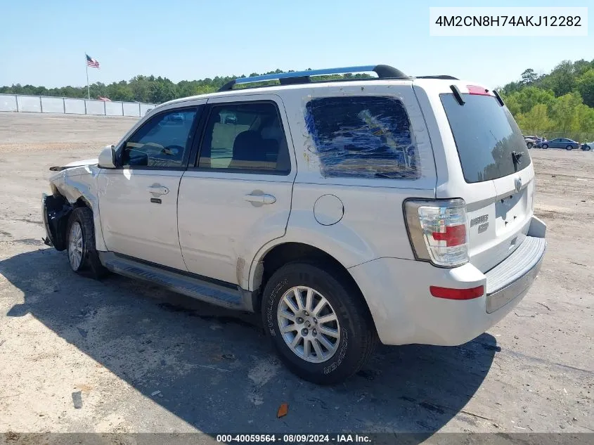 2010 Mercury Mariner Premier VIN: 4M2CN8H74AKJ12282 Lot: 40059564