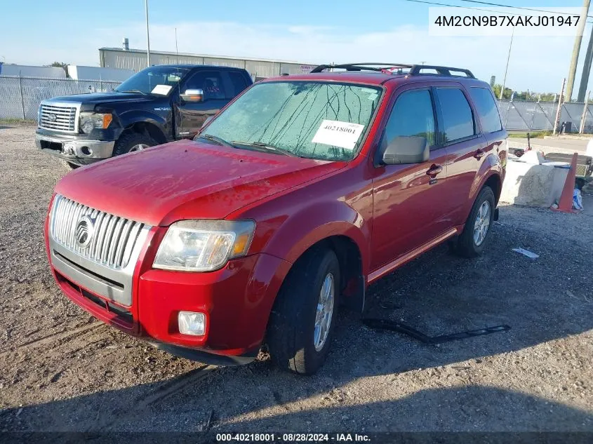 2010 Mercury Mariner VIN: 4M2CN9B7XAKJ01947 Lot: 40218001