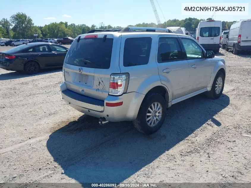 2010 Mercury Mariner Premier VIN: 4M2CN9H75AKJ05721 Lot: 40286092