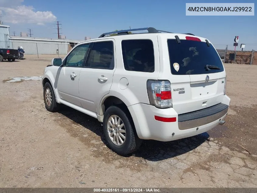 2010 Mercury Mariner Premier VIN: 4M2CN8HG0AKJ29922 Lot: 40325161