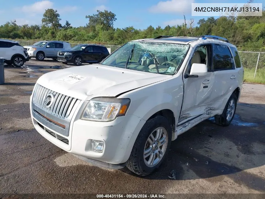 2010 Mercury Mariner Premier VIN: 4M2CN8H71AKJ13194 Lot: 40431154