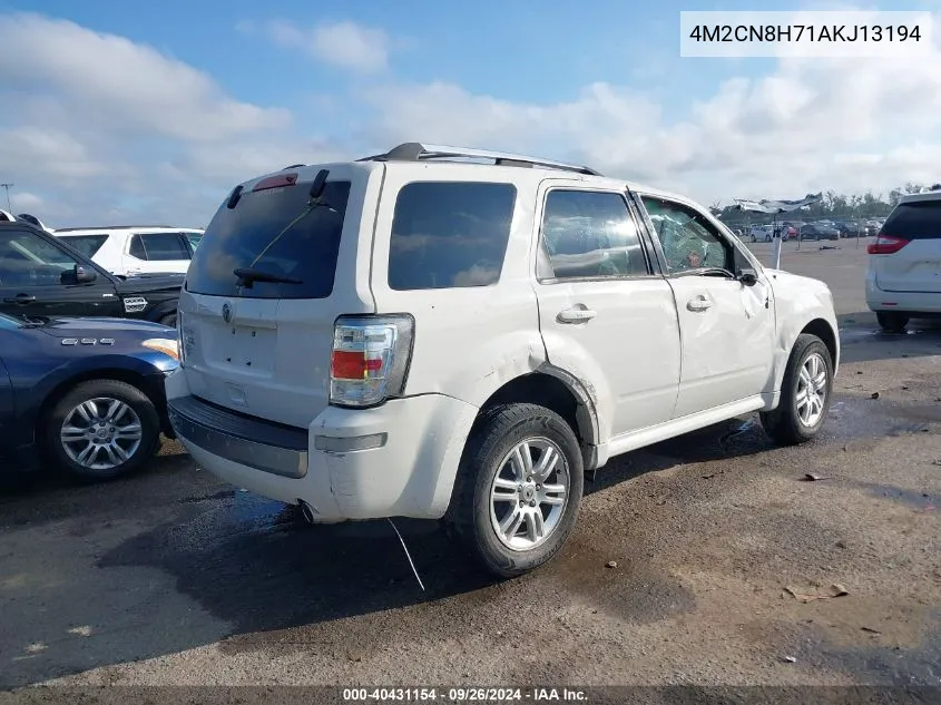 2010 Mercury Mariner Premier VIN: 4M2CN8H71AKJ13194 Lot: 40431154