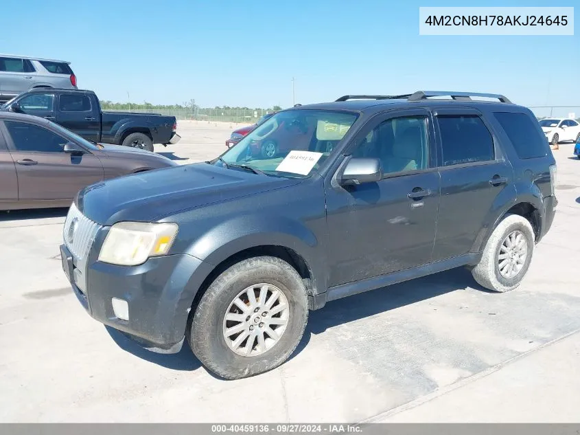 2010 Mercury Mariner Premier VIN: 4M2CN8H78AKJ24645 Lot: 40459136