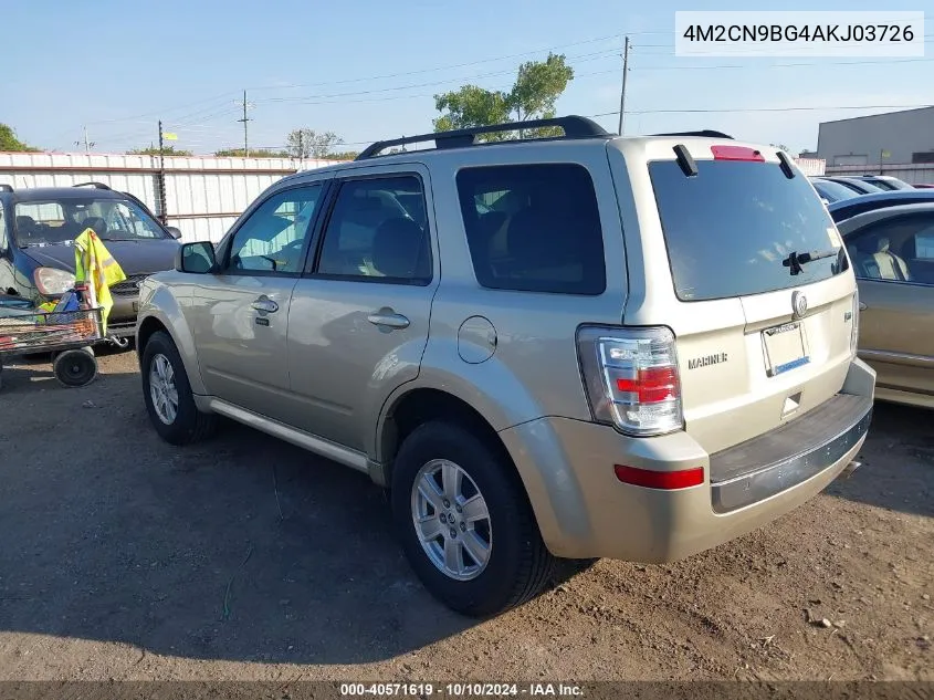 2010 Mercury Mariner VIN: 4M2CN9BG4AKJ03726 Lot: 40571619