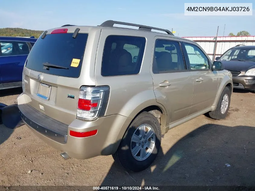 2010 Mercury Mariner VIN: 4M2CN9BG4AKJ03726 Lot: 40571619