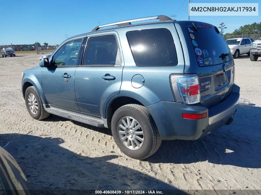 2010 Mercury Mariner Premier VIN: 4M2CN8HG2AKJ17934 Lot: 40608439