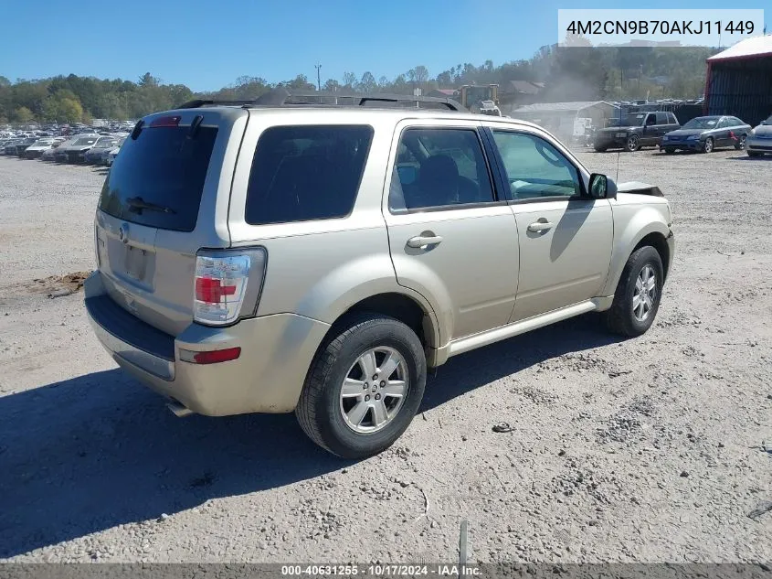 2010 Mercury Mariner VIN: 4M2CN9B70AKJ11449 Lot: 40631255