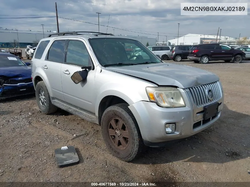 2010 Mercury Mariner VIN: 4M2CN9BGXAKJ02189 Lot: 40677569