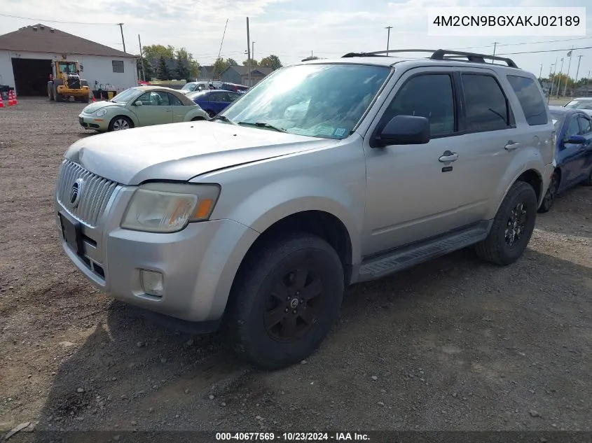 2010 Mercury Mariner VIN: 4M2CN9BGXAKJ02189 Lot: 40677569