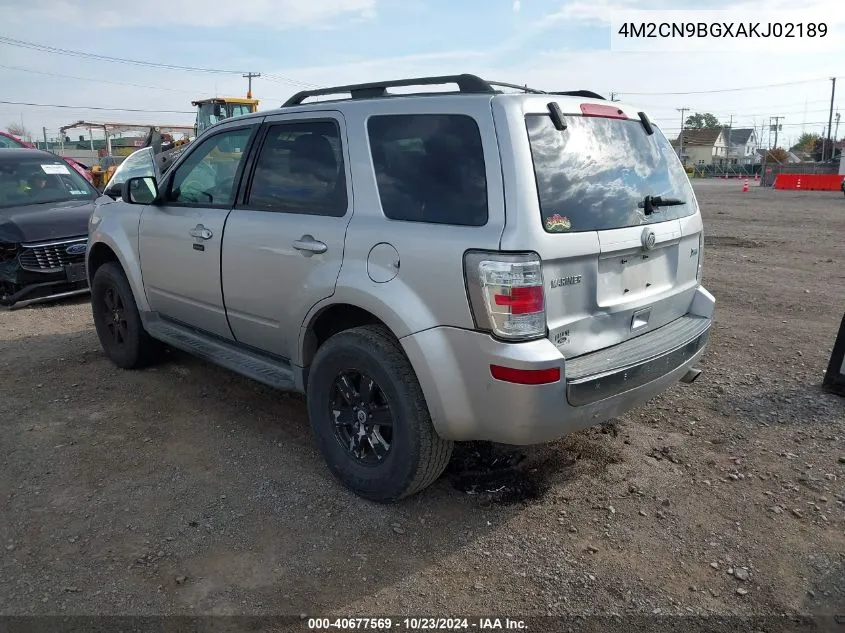 2010 Mercury Mariner VIN: 4M2CN9BGXAKJ02189 Lot: 40677569