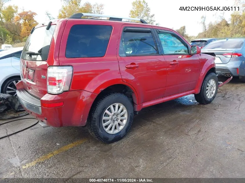 2010 Mercury Mariner Premier VIN: 4M2CN9HG5AKJ06111 Lot: 40740774