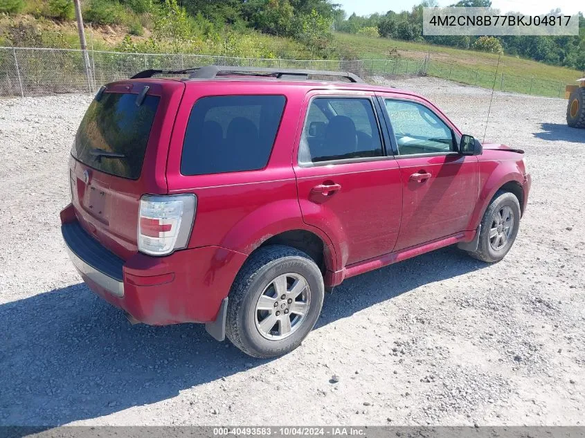 2011 Mercury Mariner VIN: 4M2CN8B77BKJ04817 Lot: 40493583