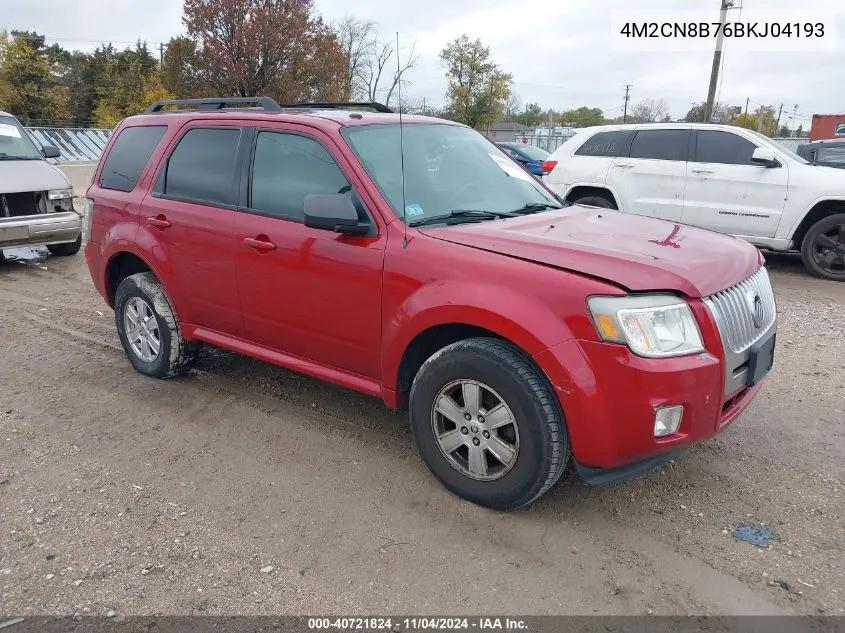 2011 Mercury Mariner VIN: 4M2CN8B76BKJ04193 Lot: 40721824