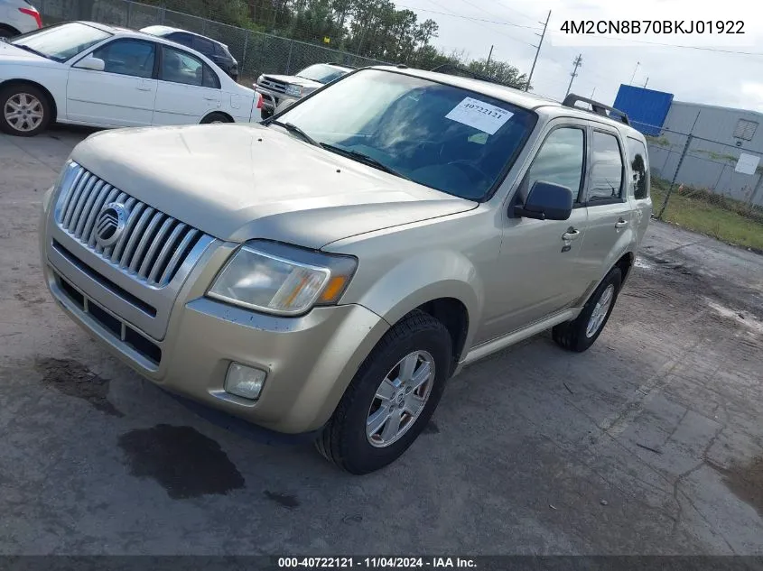 2011 Mercury Mariner VIN: 4M2CN8B70BKJ01922 Lot: 40722121