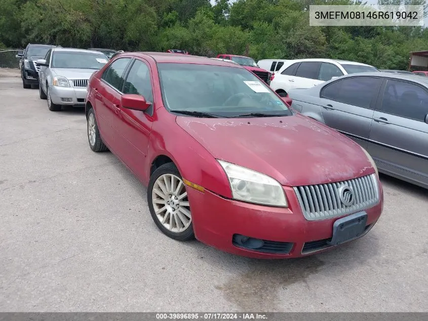 2006 Mercury Milan V6 Premier VIN: 3MEFM08146R619042 Lot: 39896895