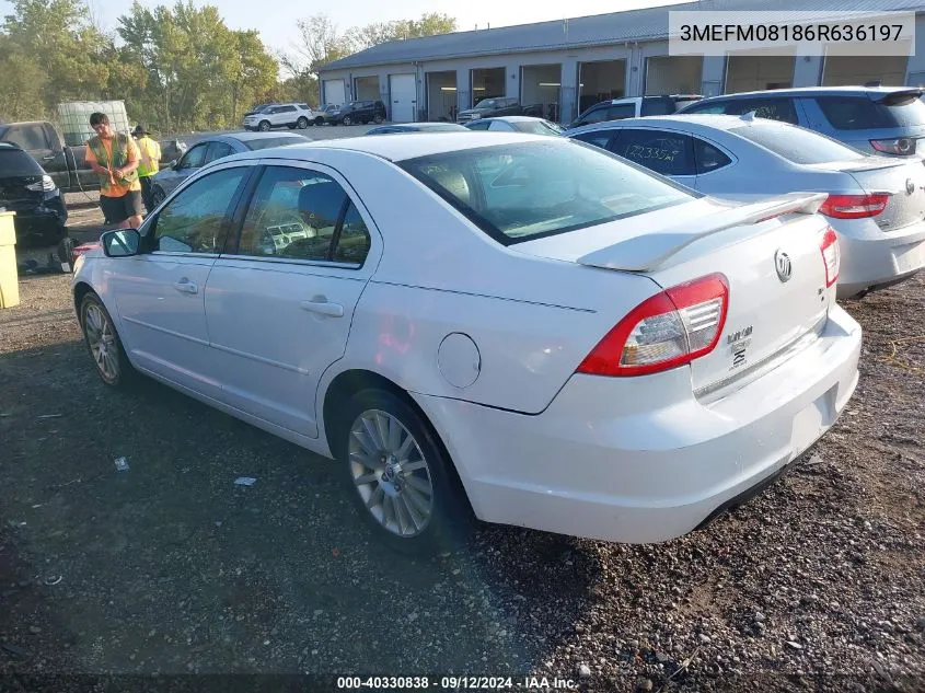 2006 Mercury Milan V6 Premier VIN: 3MEFM08186R636197 Lot: 40330838