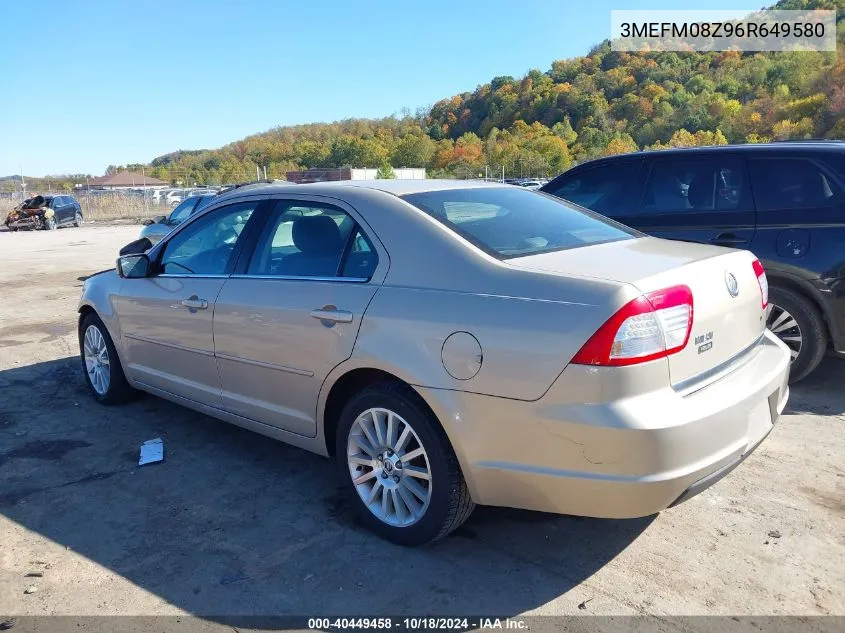 2006 Mercury Milan I4 Premier VIN: 3MEFM08Z96R649580 Lot: 40449458