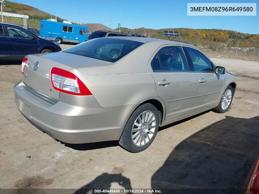 2006 Mercury Milan I4 Premier VIN: 3MEFM08Z96R649580 Lot: 40449458